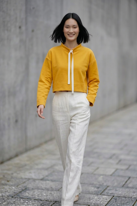 Mustard Yellow Asymmetric Sweatshirt