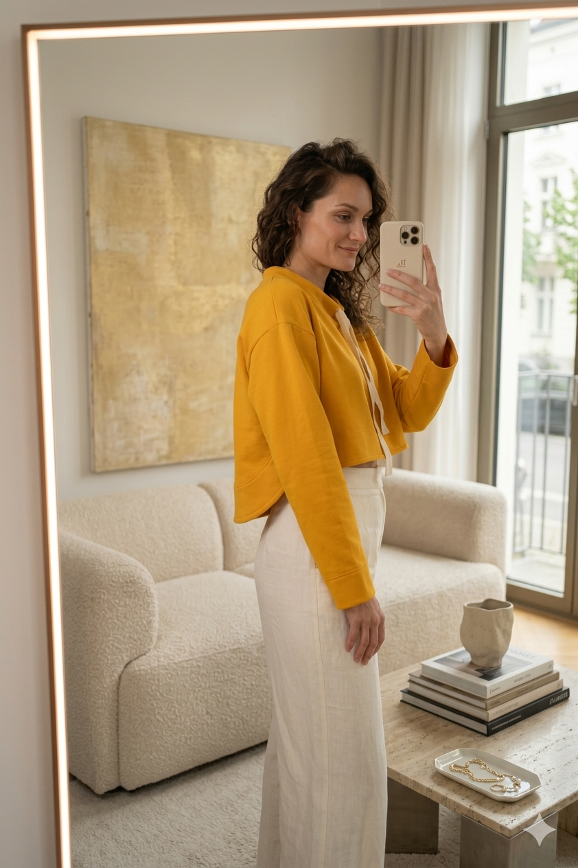 Mustard Yellow Asymmetric Sweatshirt