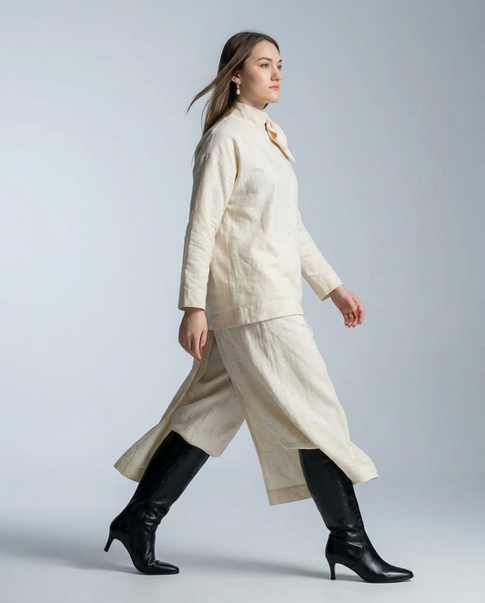 Off-White Organic Cotton Satin Bow Blouse