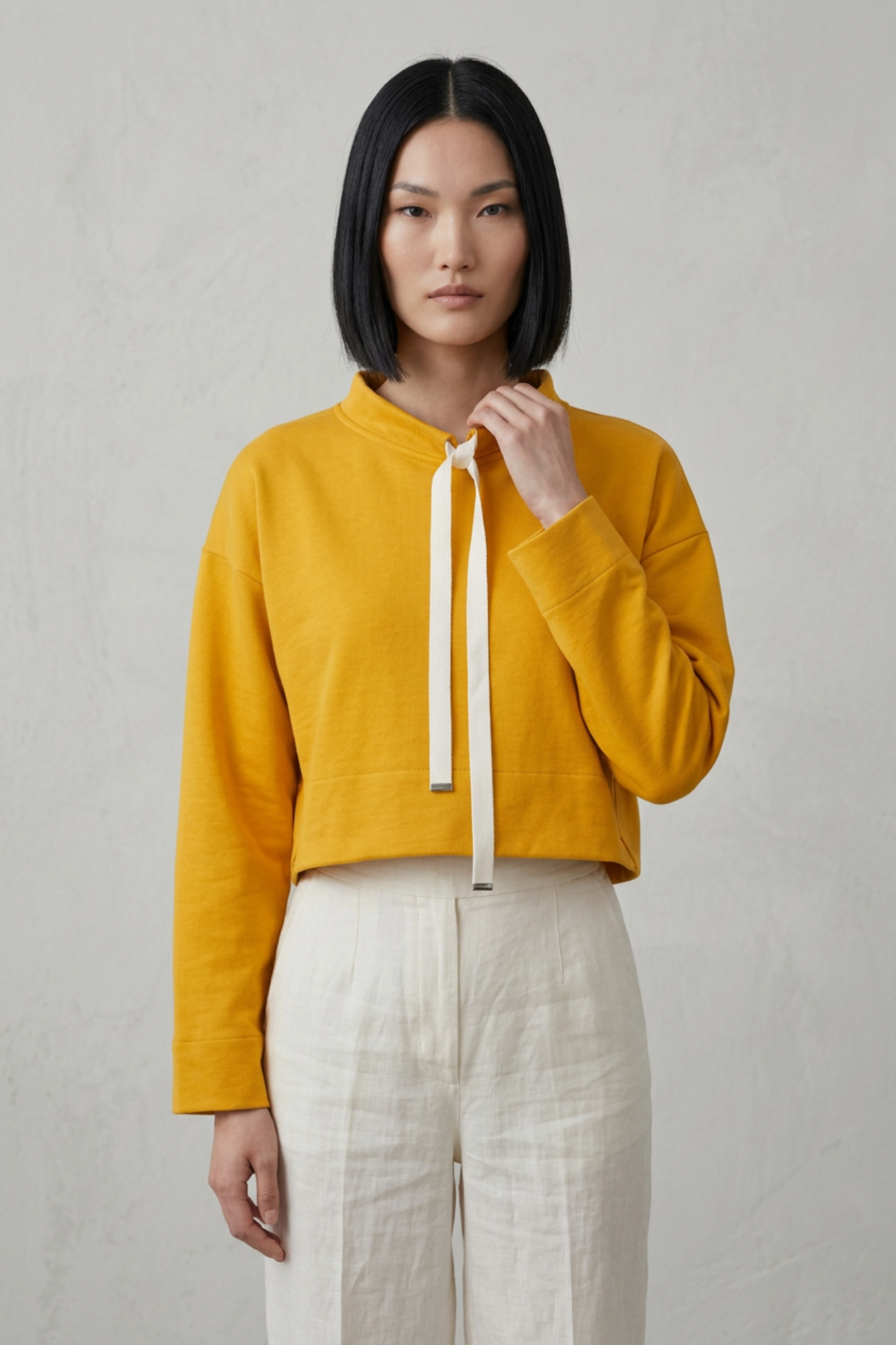 Mustard Yellow Asymmetric Sweatshirt