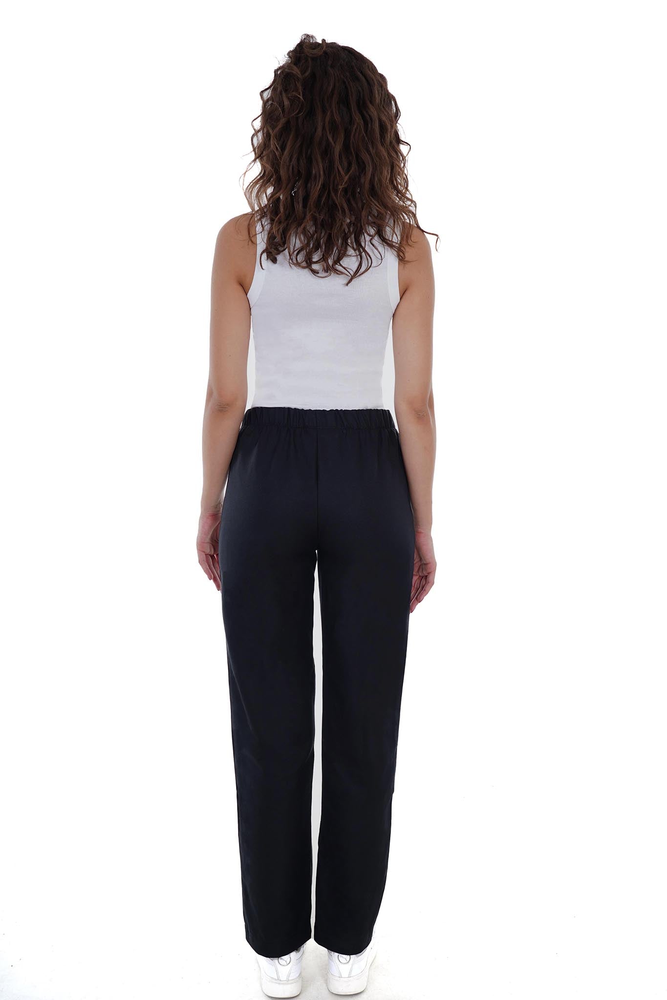 Pantaloni negri din bumbac organic