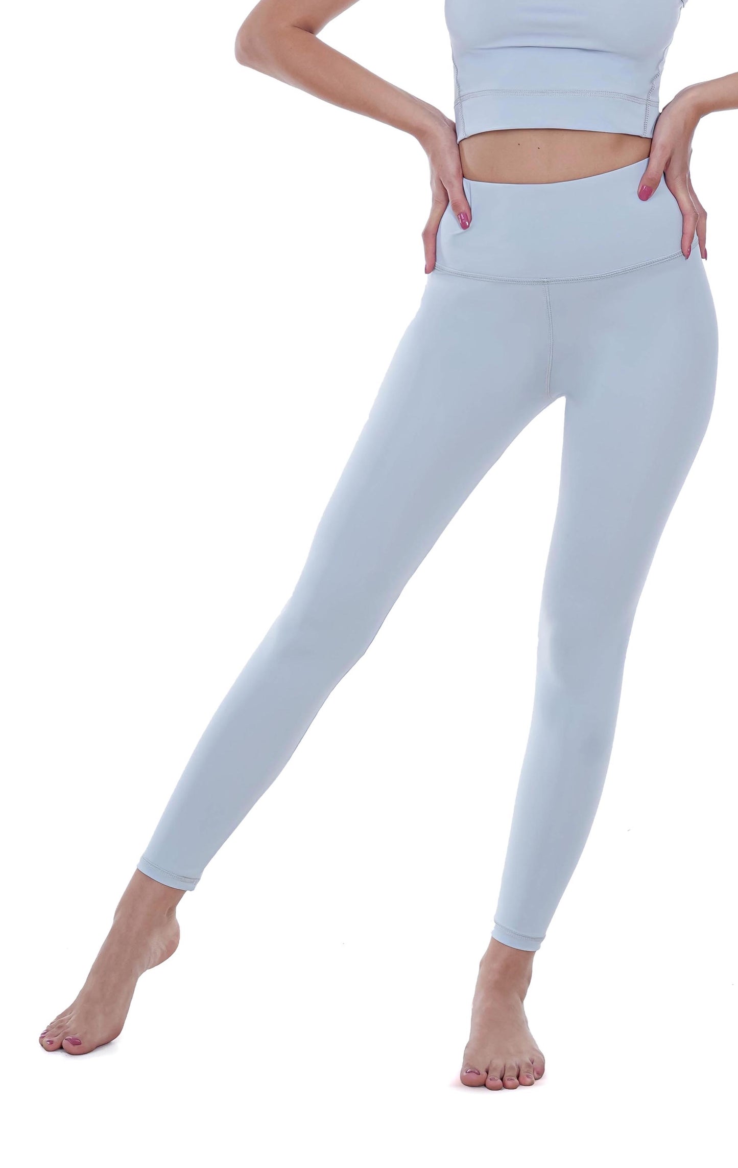 Colanti lungi gri Eco-Friendly cu talie înaltă