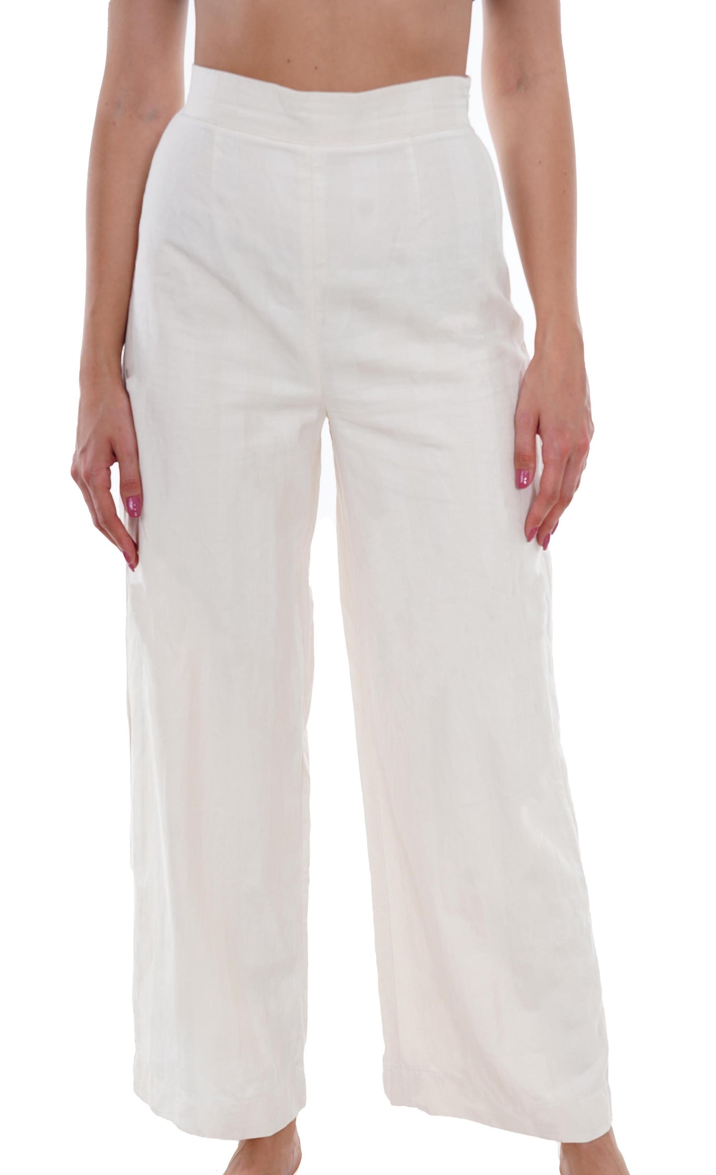 Organic White Satin Pants