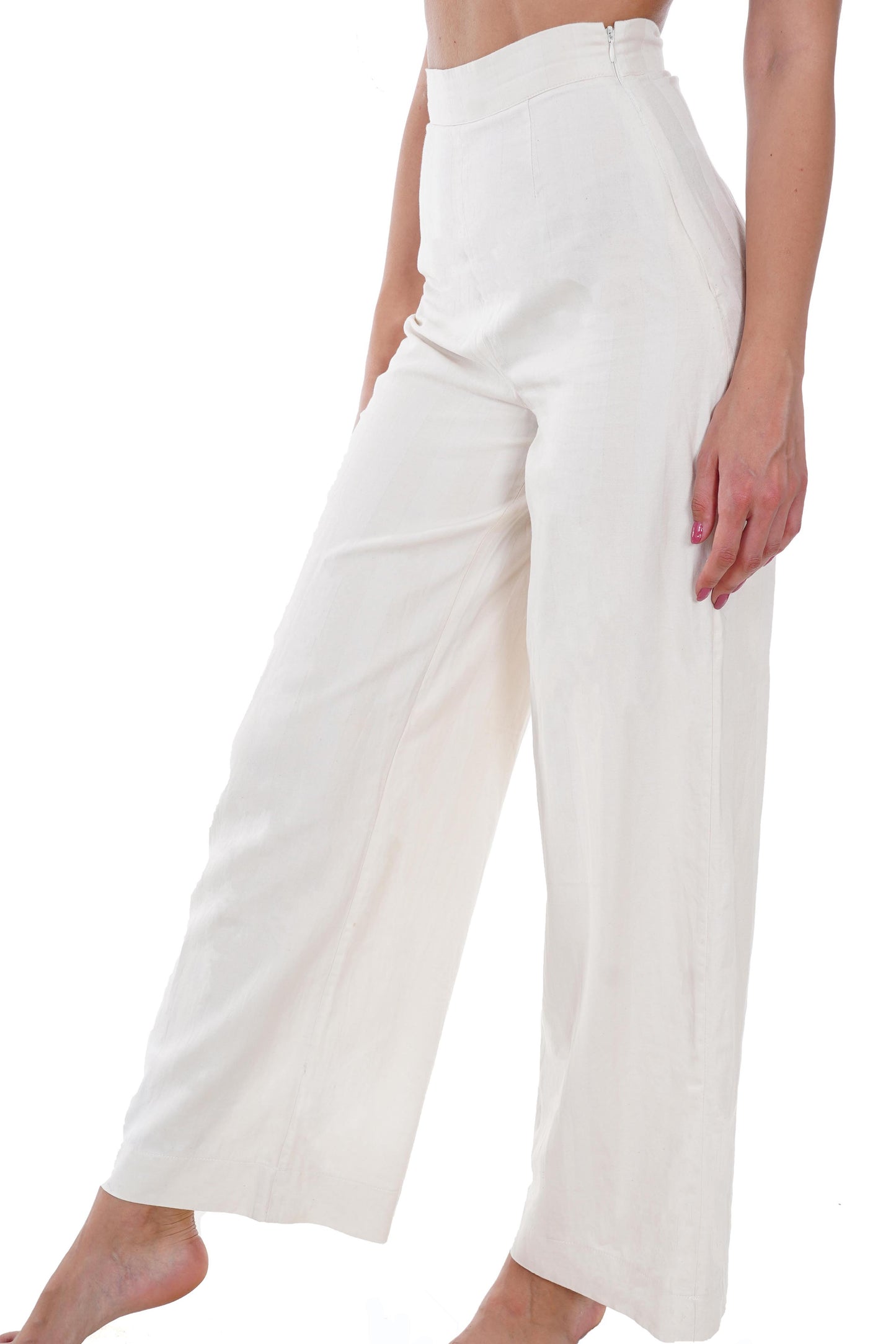 Organic White Satin Pants