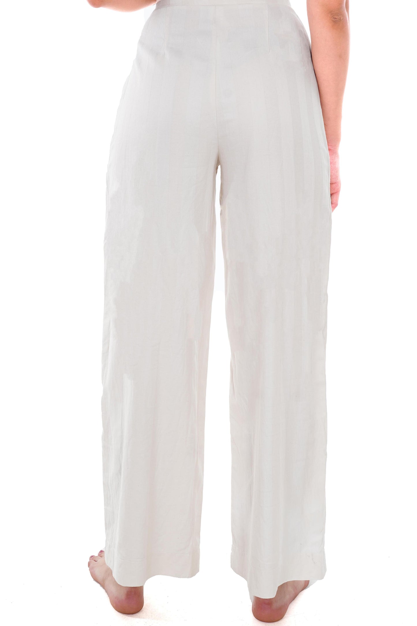Organic White Satin Pants