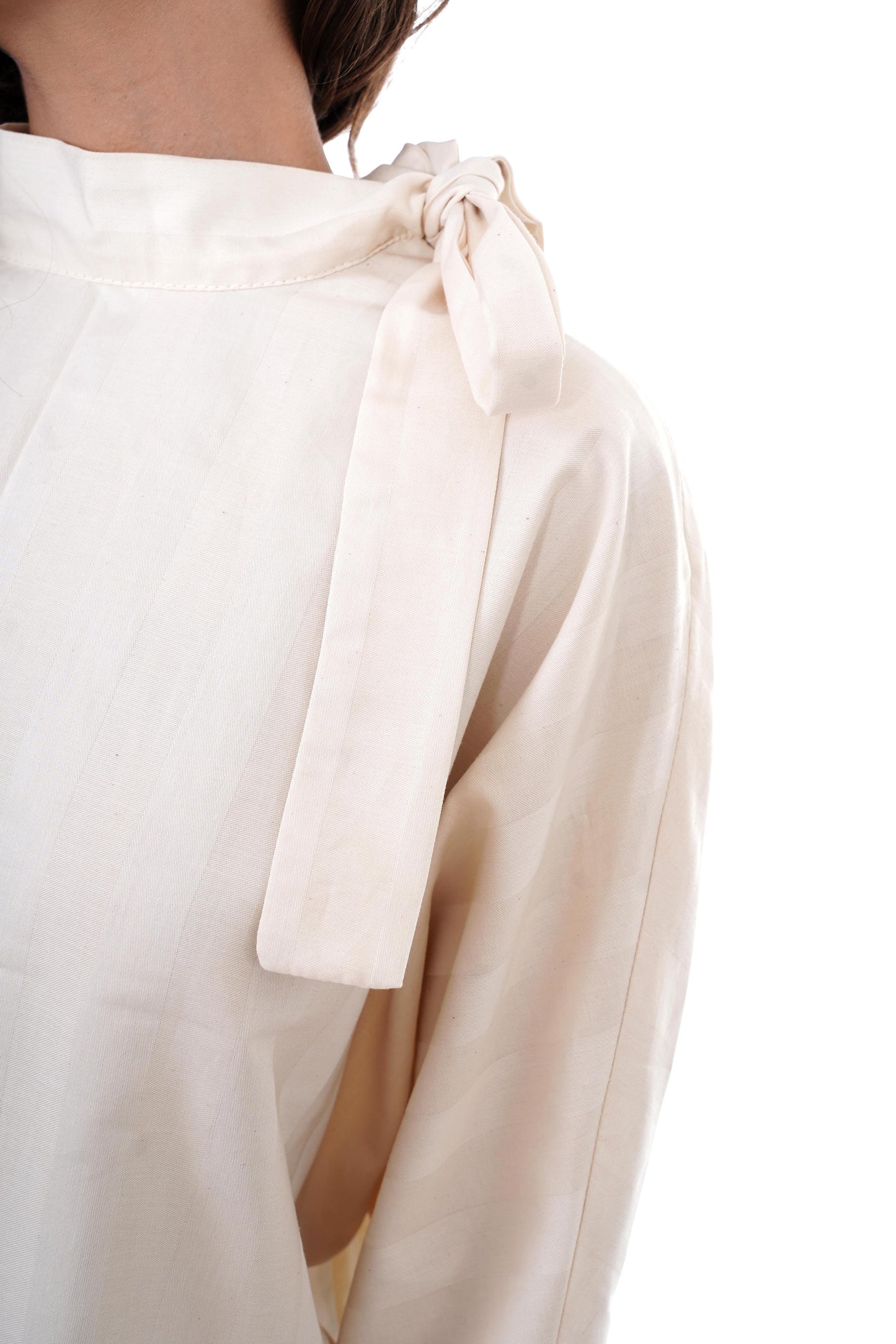 Rochie alba din satin organic