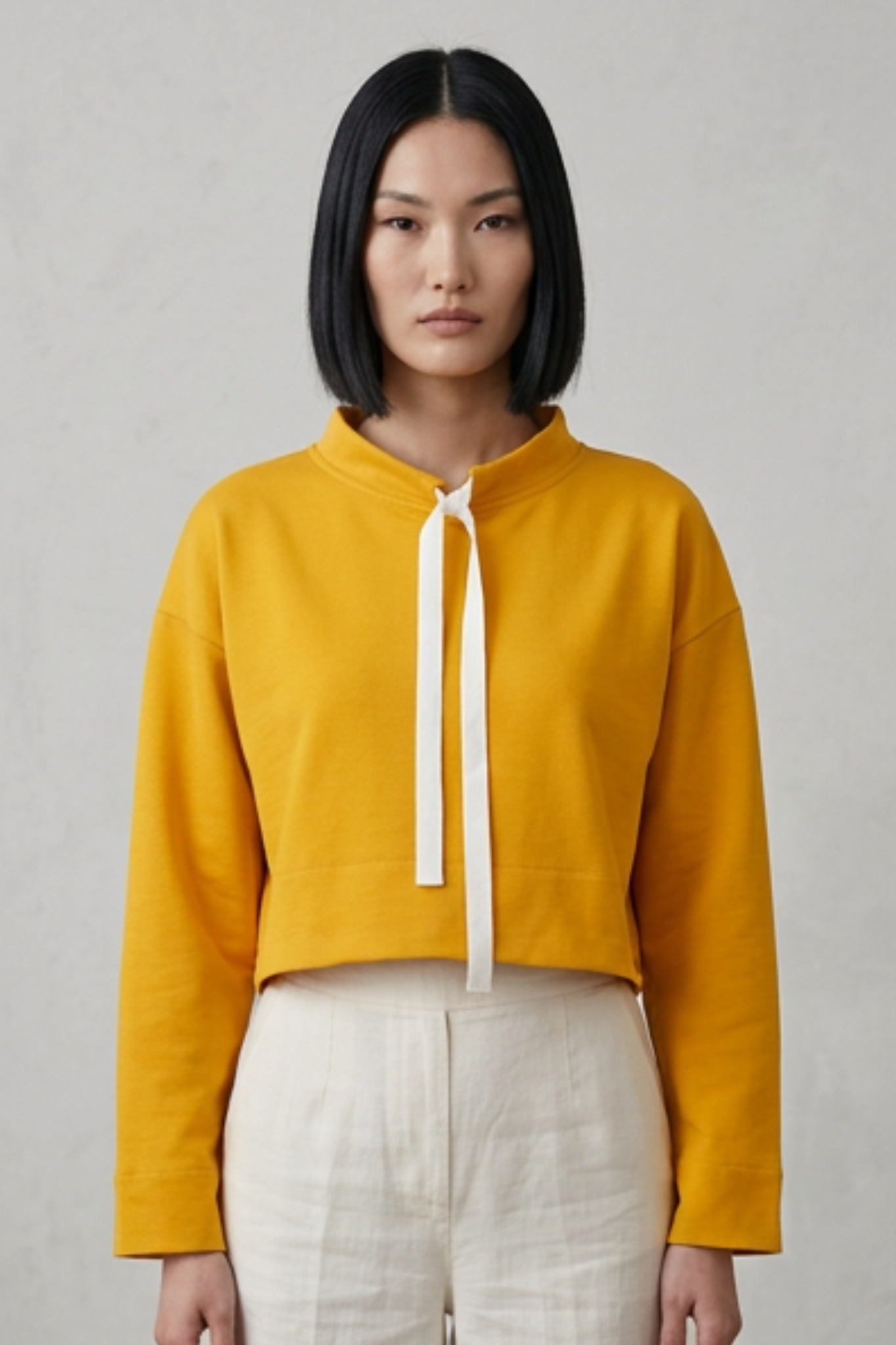 Mustard Yellow Asymmetric Sweatshirt