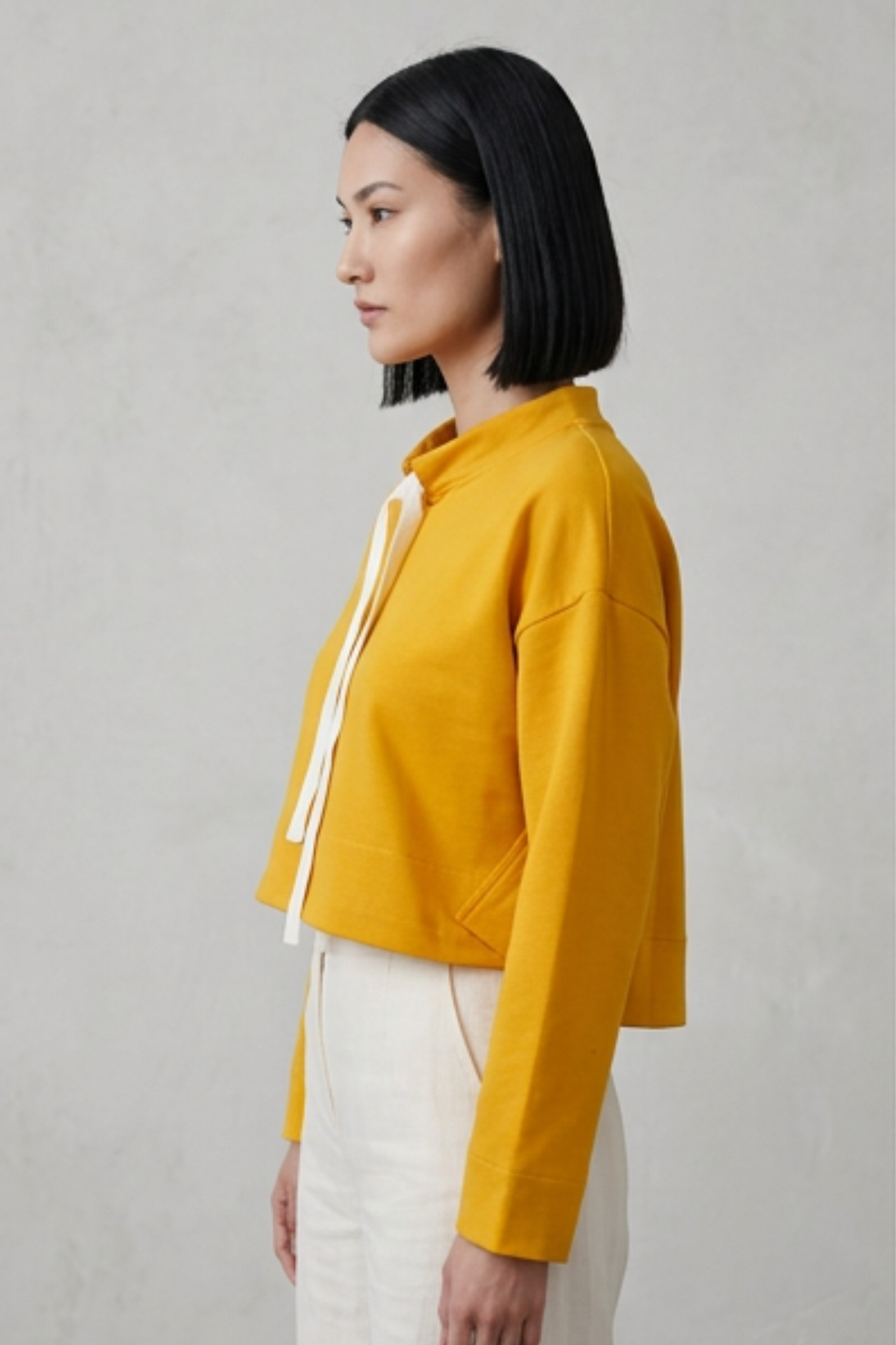 Mustard Yellow Asymmetric Sweatshirt