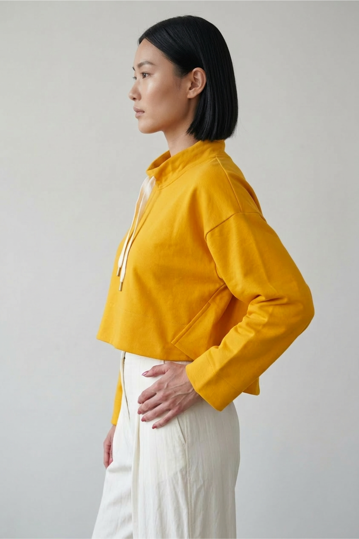 Mustard Yellow Asymmetric Sweatshirt