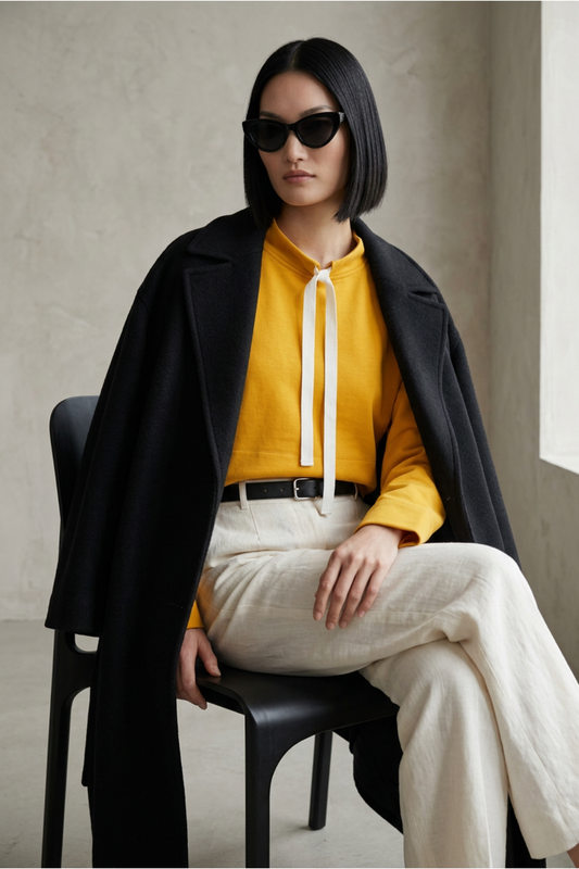 Mustard Yellow Asymmetric Sweatshirt