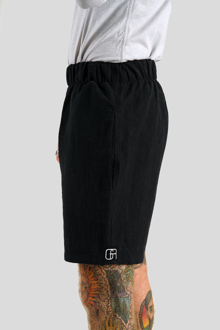 Linen black shorts
