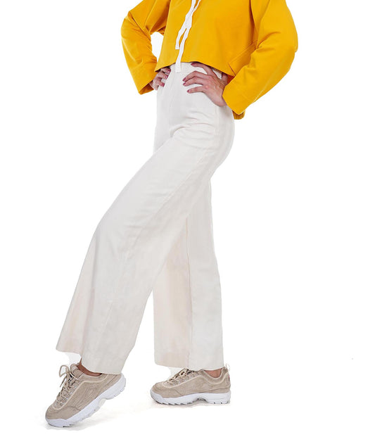 Organic White Satin Pants